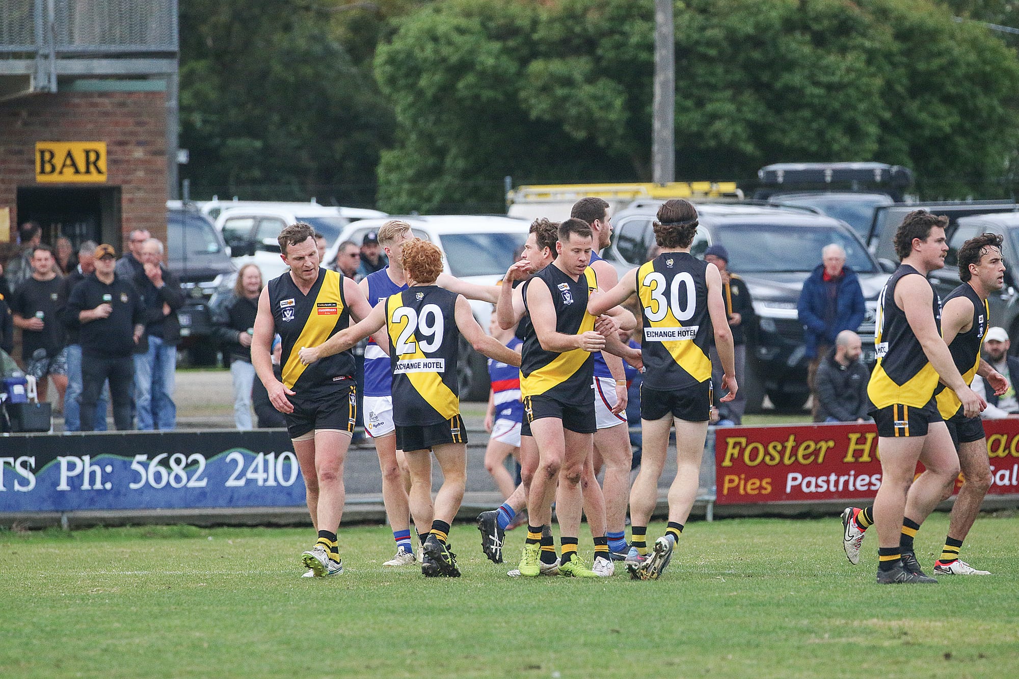 The Tigers celebrate after another goal. ob15_2624