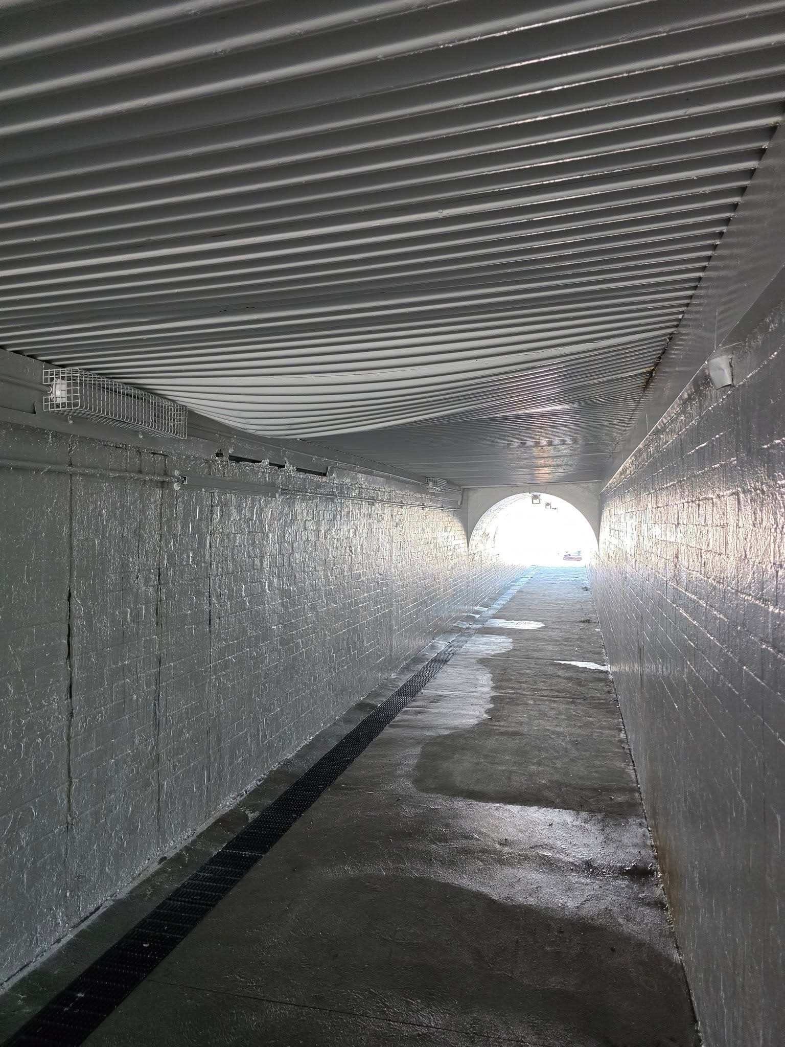 Pedestrian tunnel closed after roof caves in