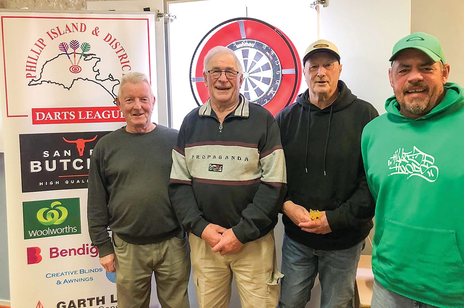 B Grade Gumboot winners – Storm: Bruce Lindsay, Bob Hee, Chris Chivers and Colin Oakley.