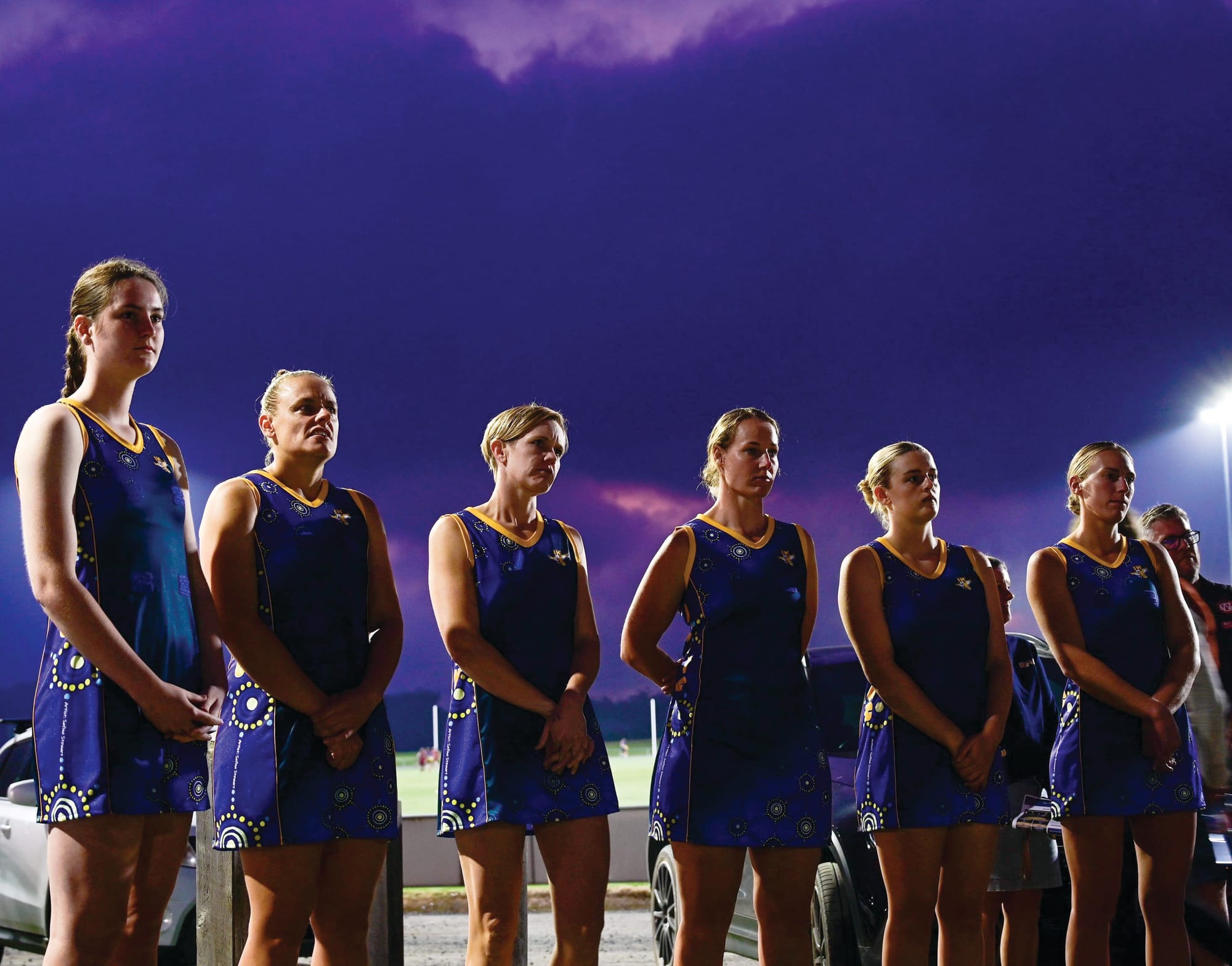 The IK netballers new uniforms were officially unveiled at training last Tuesday, in a touching presentation that included a traditional welcome to country and some inspirational words. B07_1523
