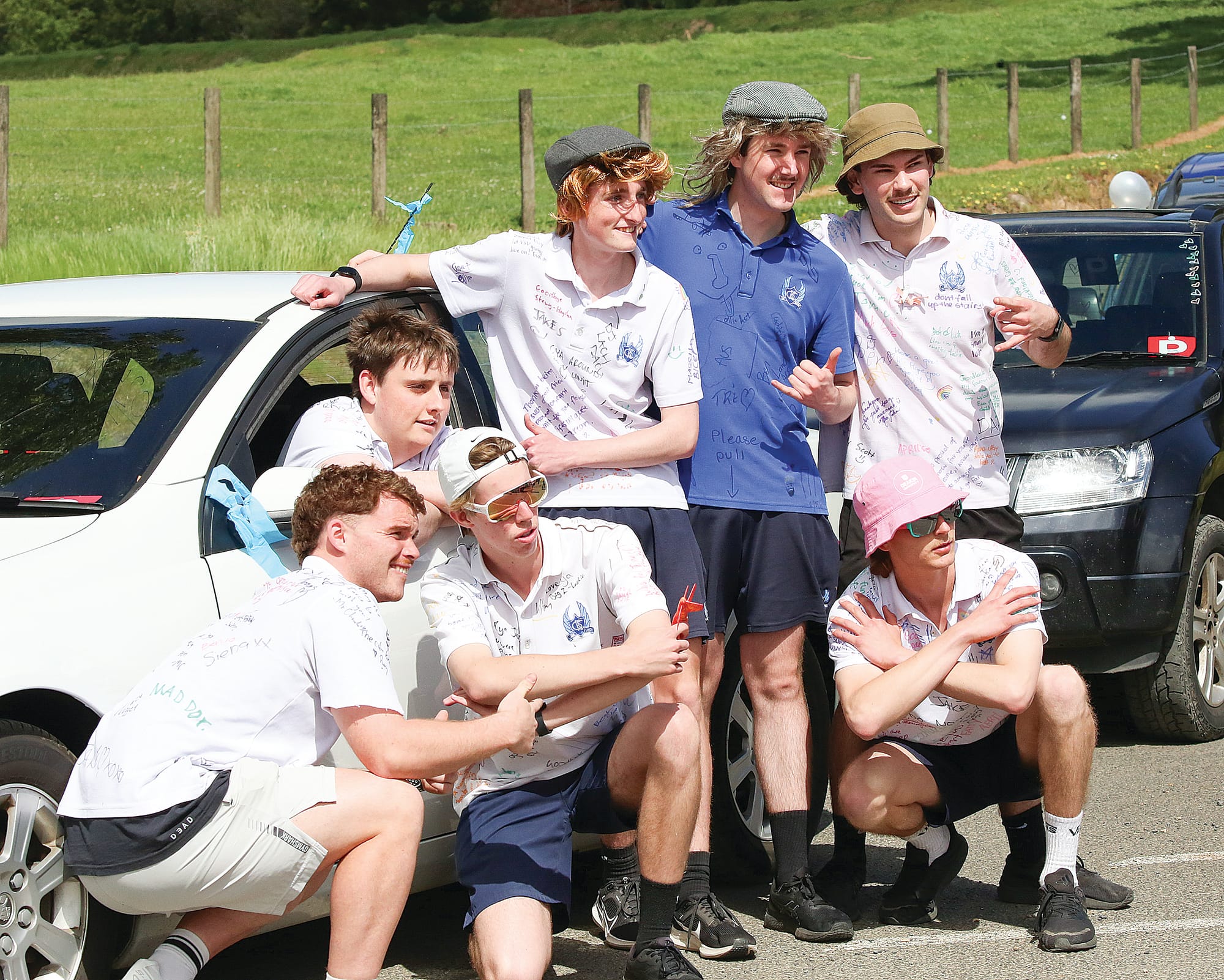 Korumburra Year 12s celebrated and signed each other’s shirts on their last day. 
