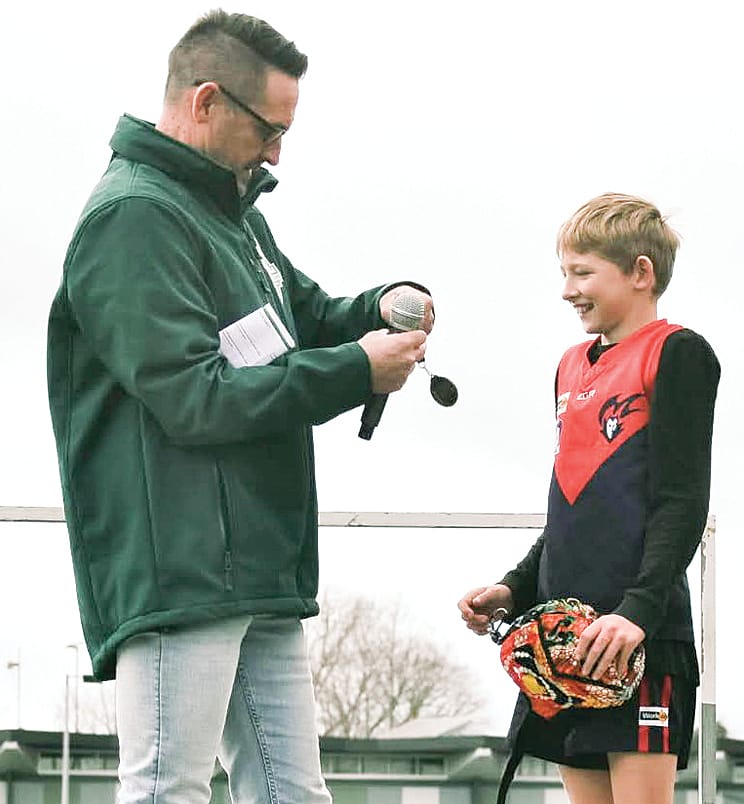 Darcy Evans from MDU won the Best on Ground award in the Under 10s Grand Final.