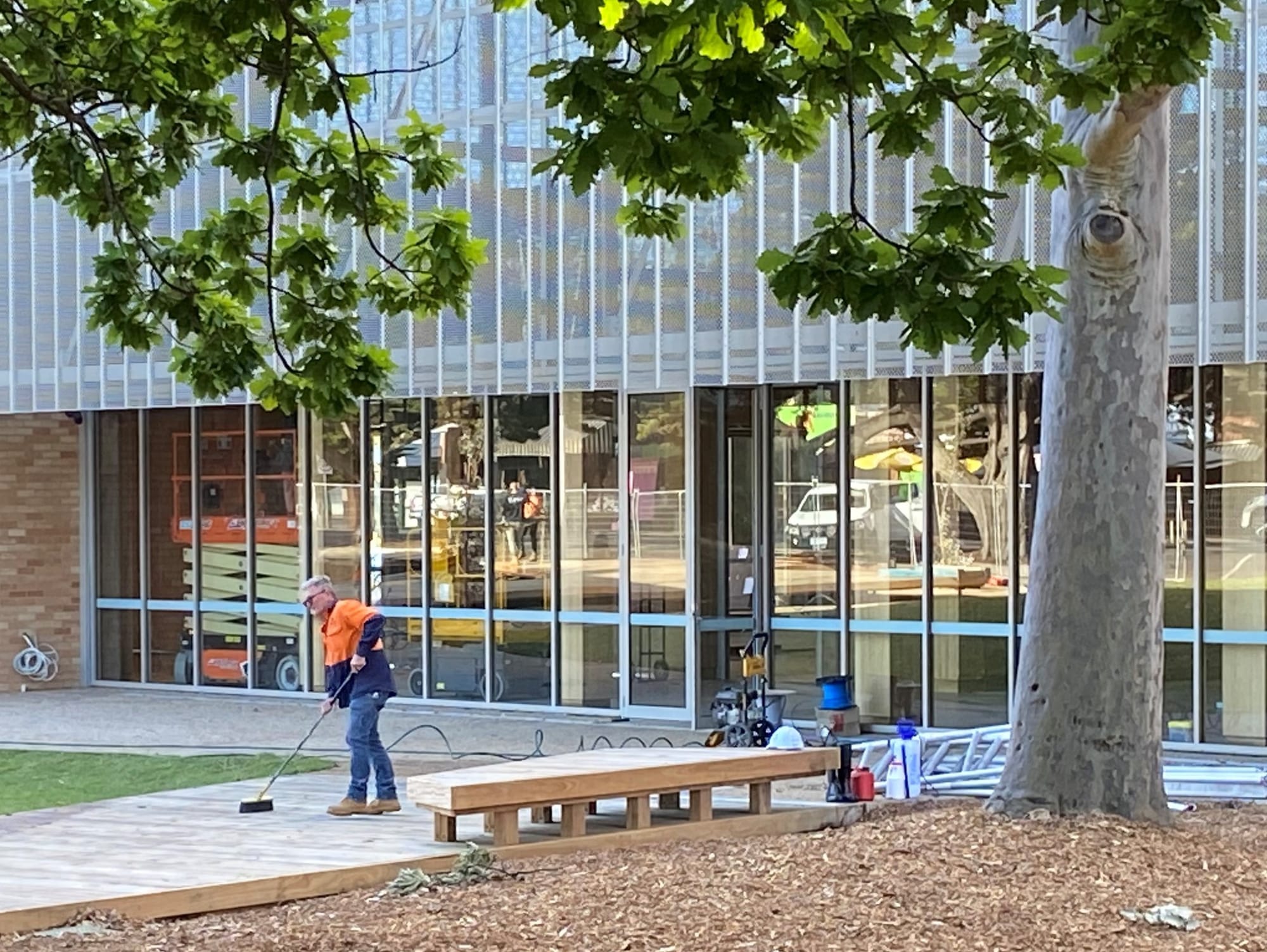 Books, furniture, grass rolls in ahead of Berninneit opening