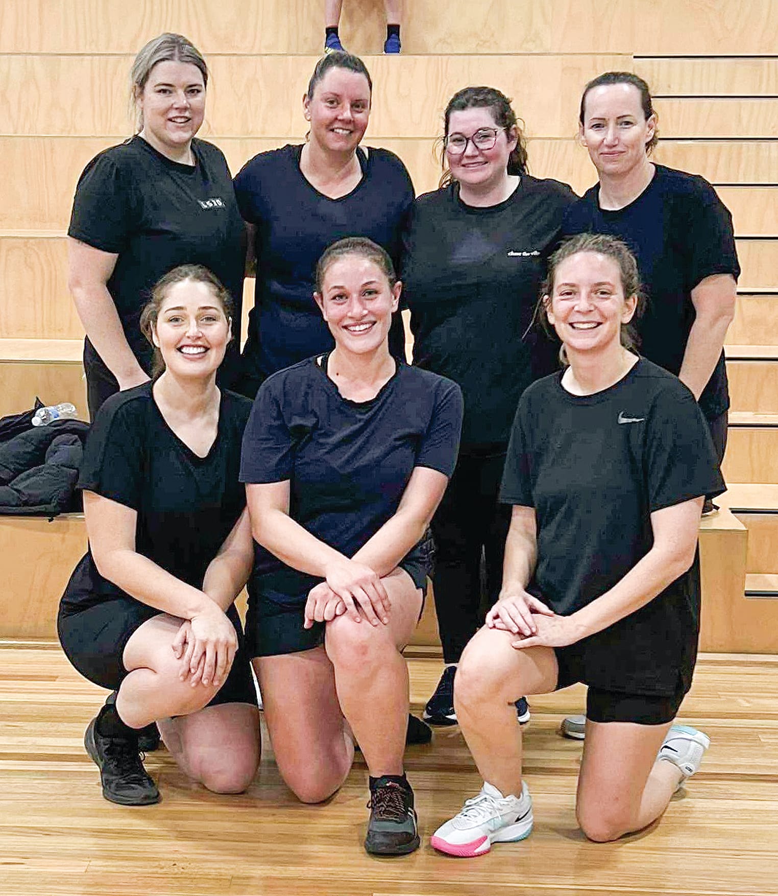 Social Winners: The very happy Ball Blasters, back from left, Chloe Rodda, Janelle Evens, Georgia Amor and Laura Nicholls. Front, Gabby O’Connor, Olivia Watson and Carly Zammit. 