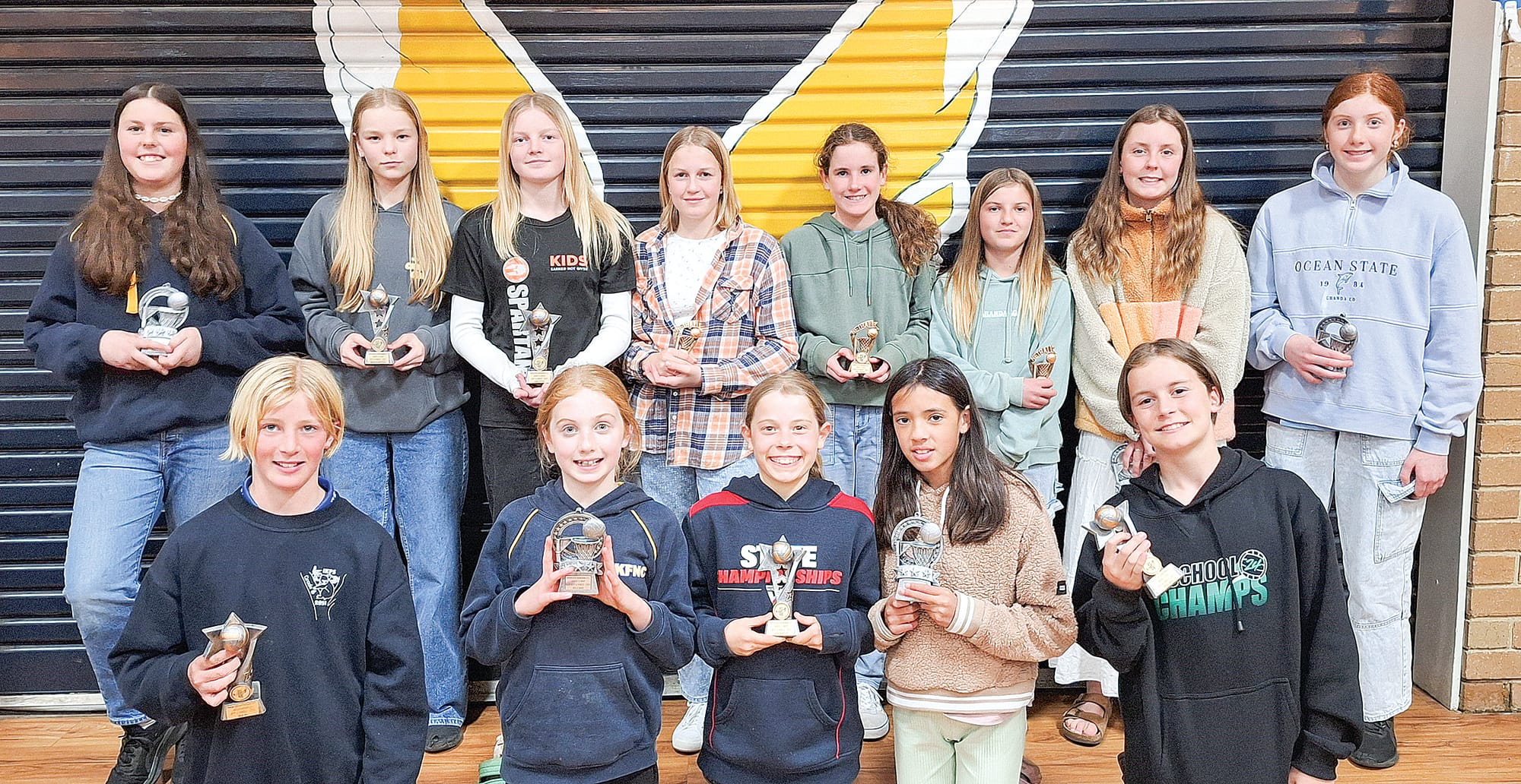 The Leongatha and District Netball Association Best and Fairest winners from Inverloch-Kongwak Football Netball Club.