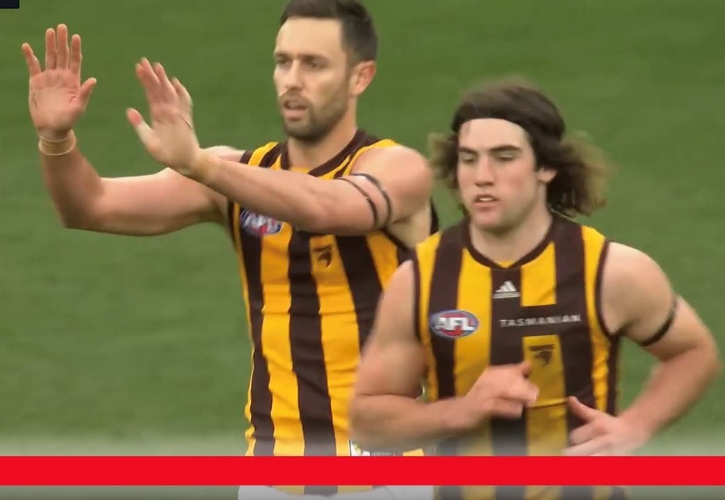 Poowong local and emerging Hawthorn star, Jai Newcombe shared his community's grief on Saturday, and was joined by his Hawthorn team mates on Sunday when they added a black armband for Noah.