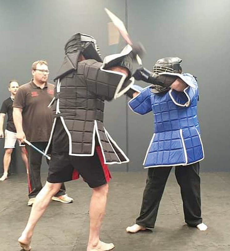 Lynne McIntyre in action at the Eskrima World Championships event in the Philippines.