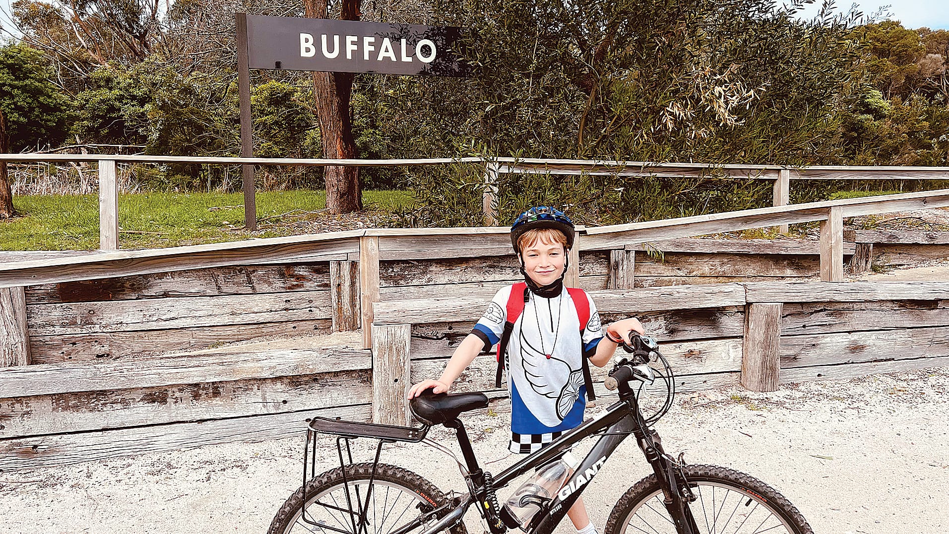 The family were delighted with the beauty of the rail trail and the towns they could stop off at along the way. 