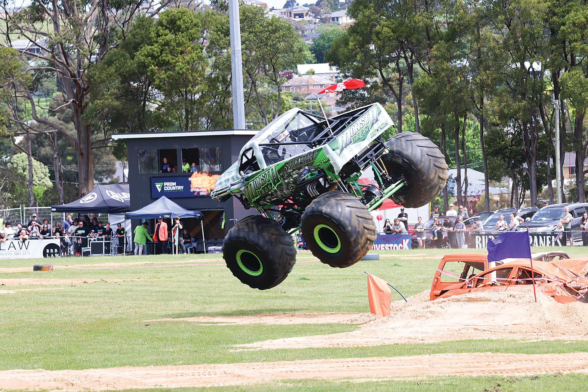 Thousands attended Monster X Tour at the Korumburra Showgrounds, featuring top-class monster trucks and pro international drivers PsychoPAT and Kevin King, who thrilled the big crowd with an action-packed afternoon of home-grown loud, high-revving monster truck excitement. B34_4625