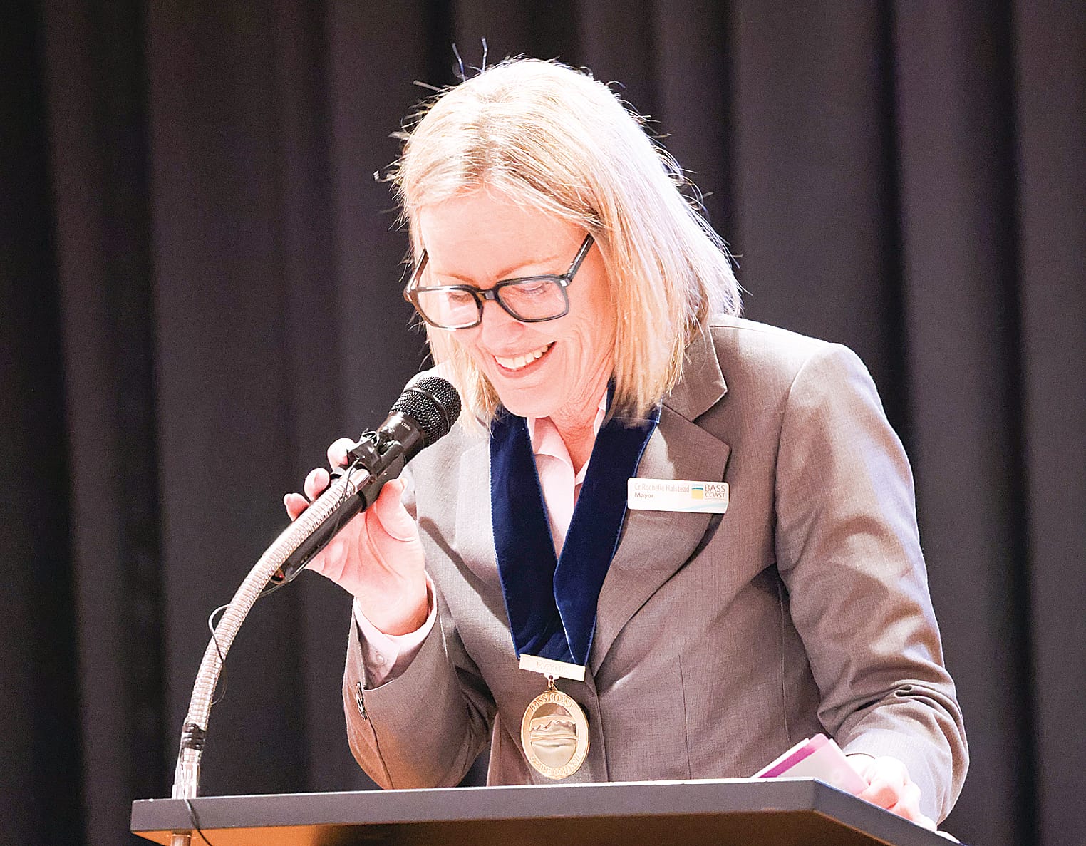 Bass Coast Mayor Cr Rochelle Halstead officiated at the Bass Coast Citizenship Ceremony held at the Wonthaggi Workmen’s Club. B75_4325
