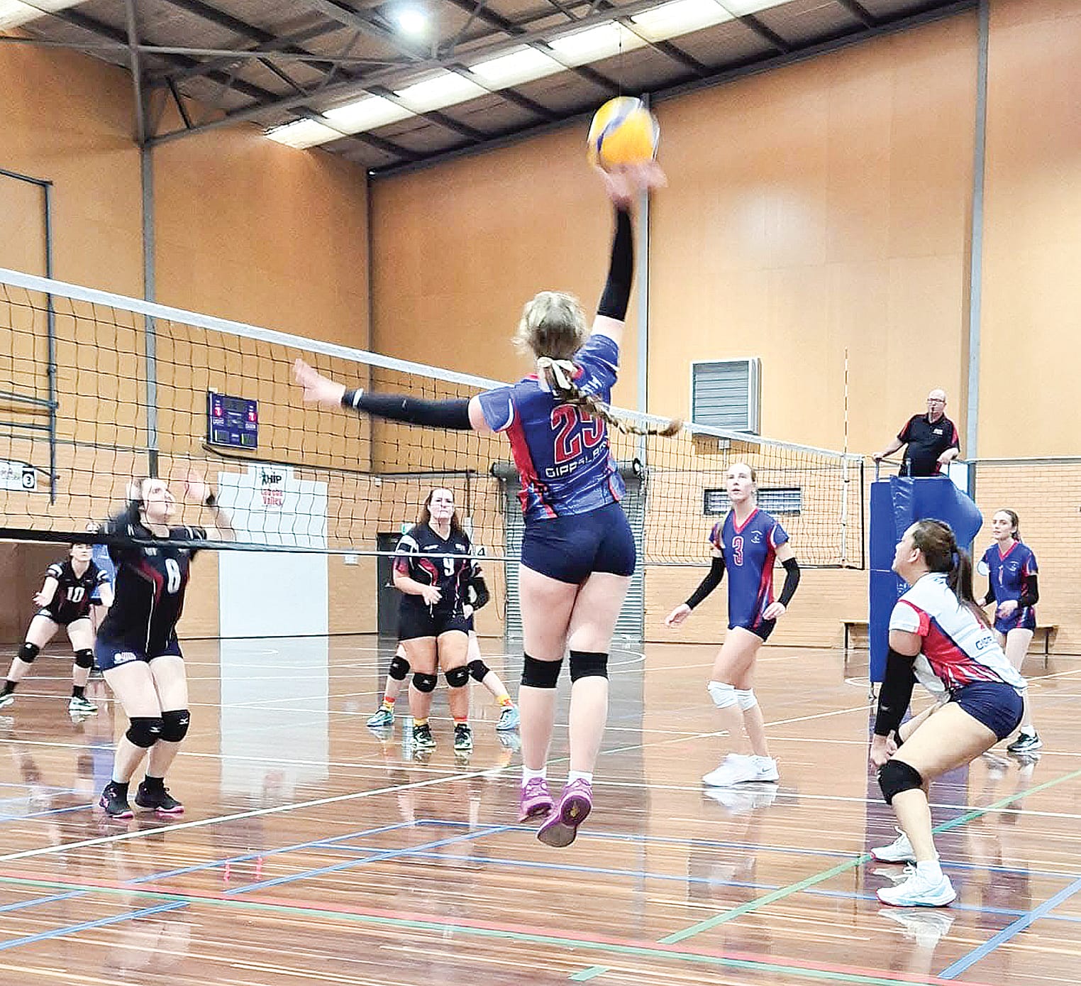 Georgia Mills in action during the Gippsland Regional Volleyball League finals series.