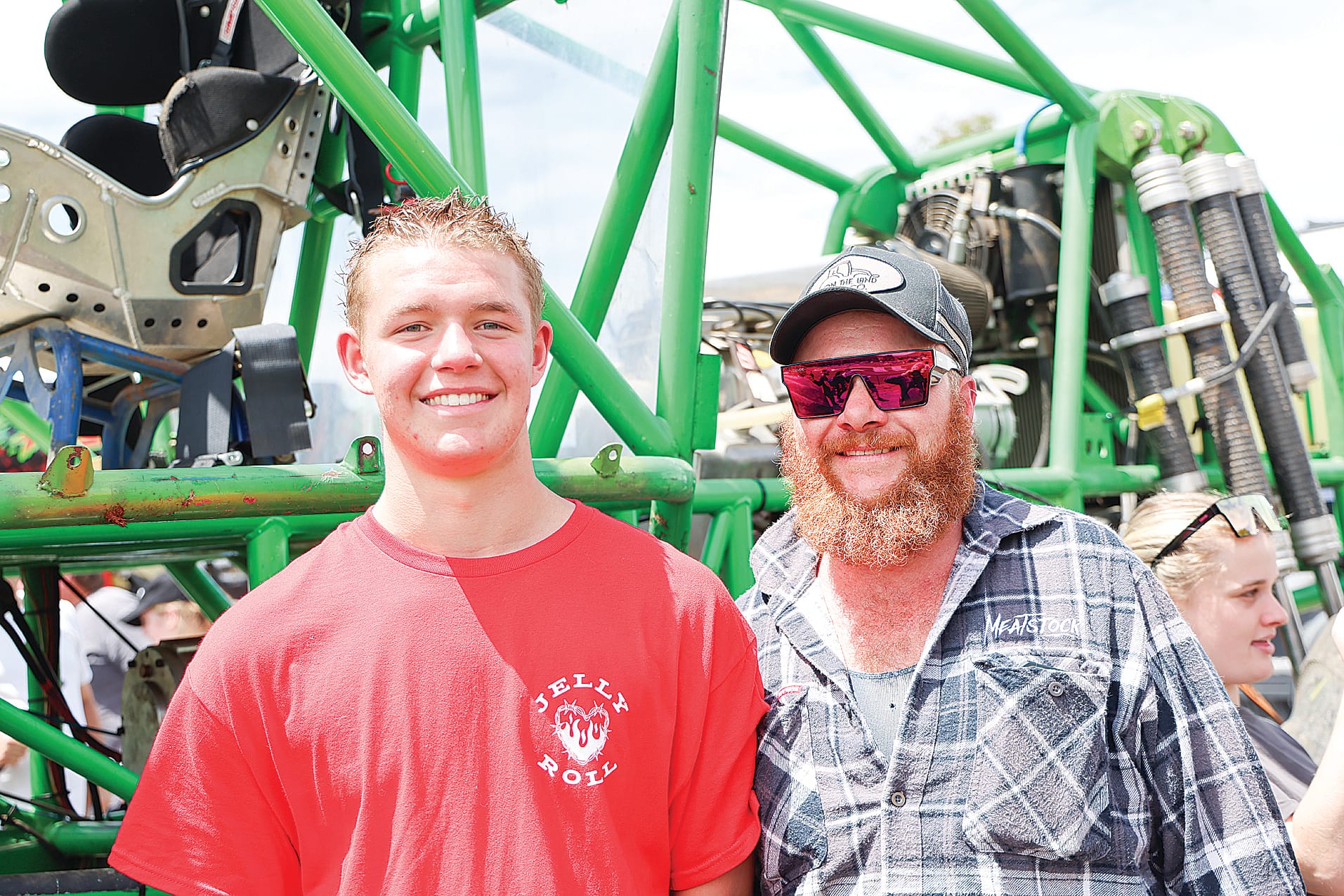Nate Coffey and Matt Husch from Leongatha in the pits for the Monster X Tour at the Korumburra Showgrounds. B44_4625
