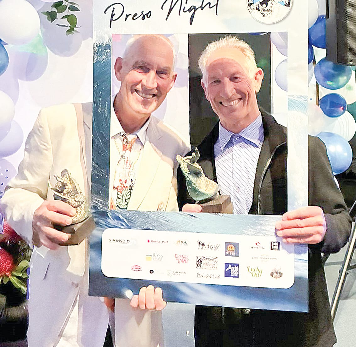 Grand masters winners Mal Gregson and Brian Tancheff.