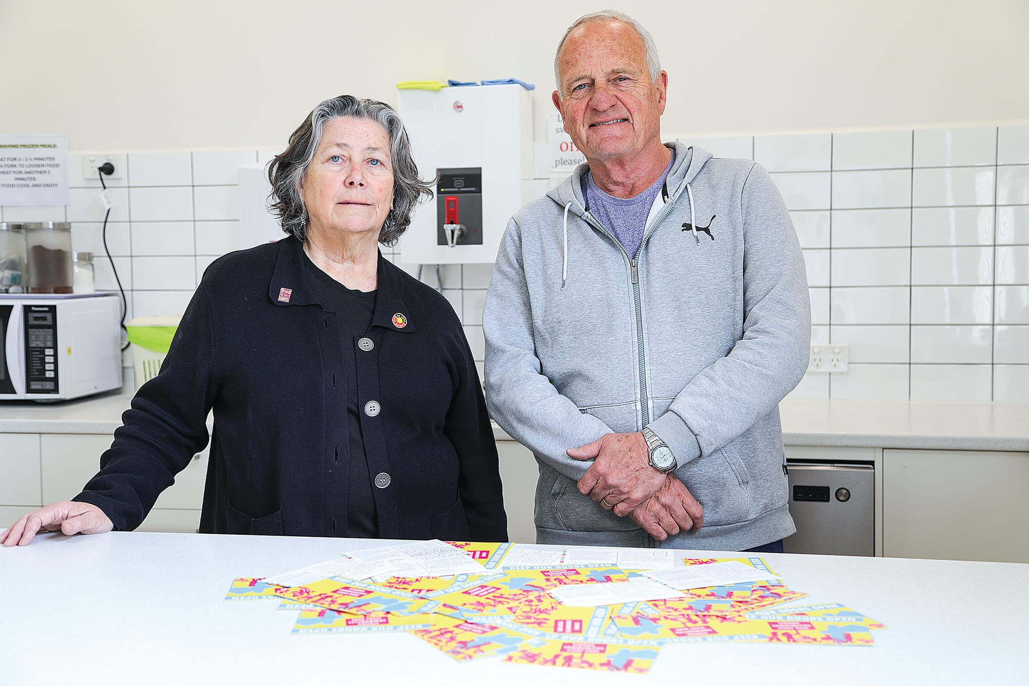 Wonthaggi Neighbourhood Centre at Mitchell House, centre manager Leslie Adams and committee of management member Grant Watson. C34_4325