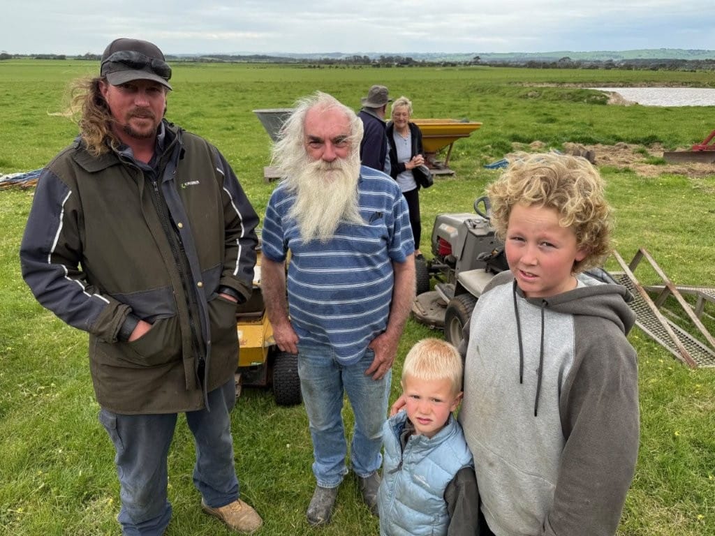 Looking for a bargain or two at last Friday’s Inverloch clearing sale were Richard Kirton with sons John and Joshua and Garry Wrench.