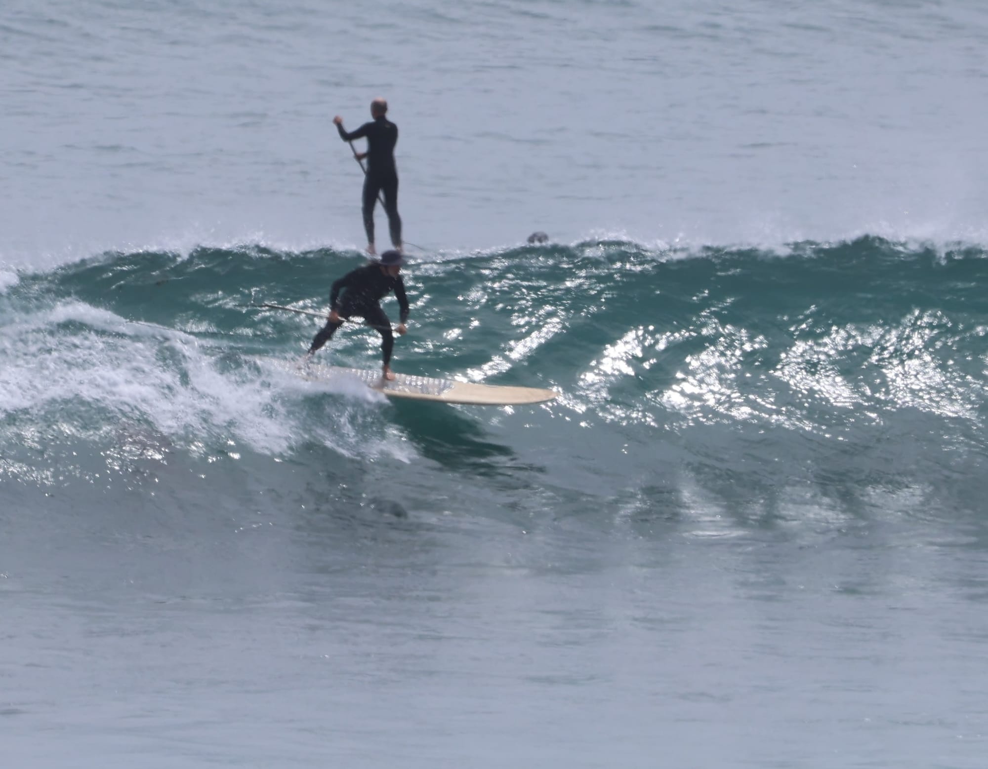 Some of the stand-up Paddleboard practice action on Phillip Island, ahead of the start to the Australian Championships on Wednesday.