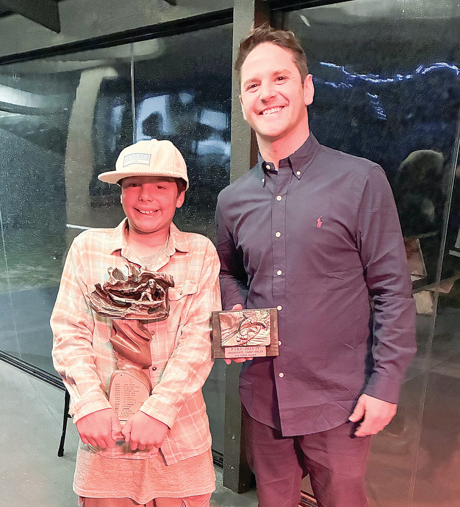 Best junior clubman, Eddie Maier, with president Jake Eisen.