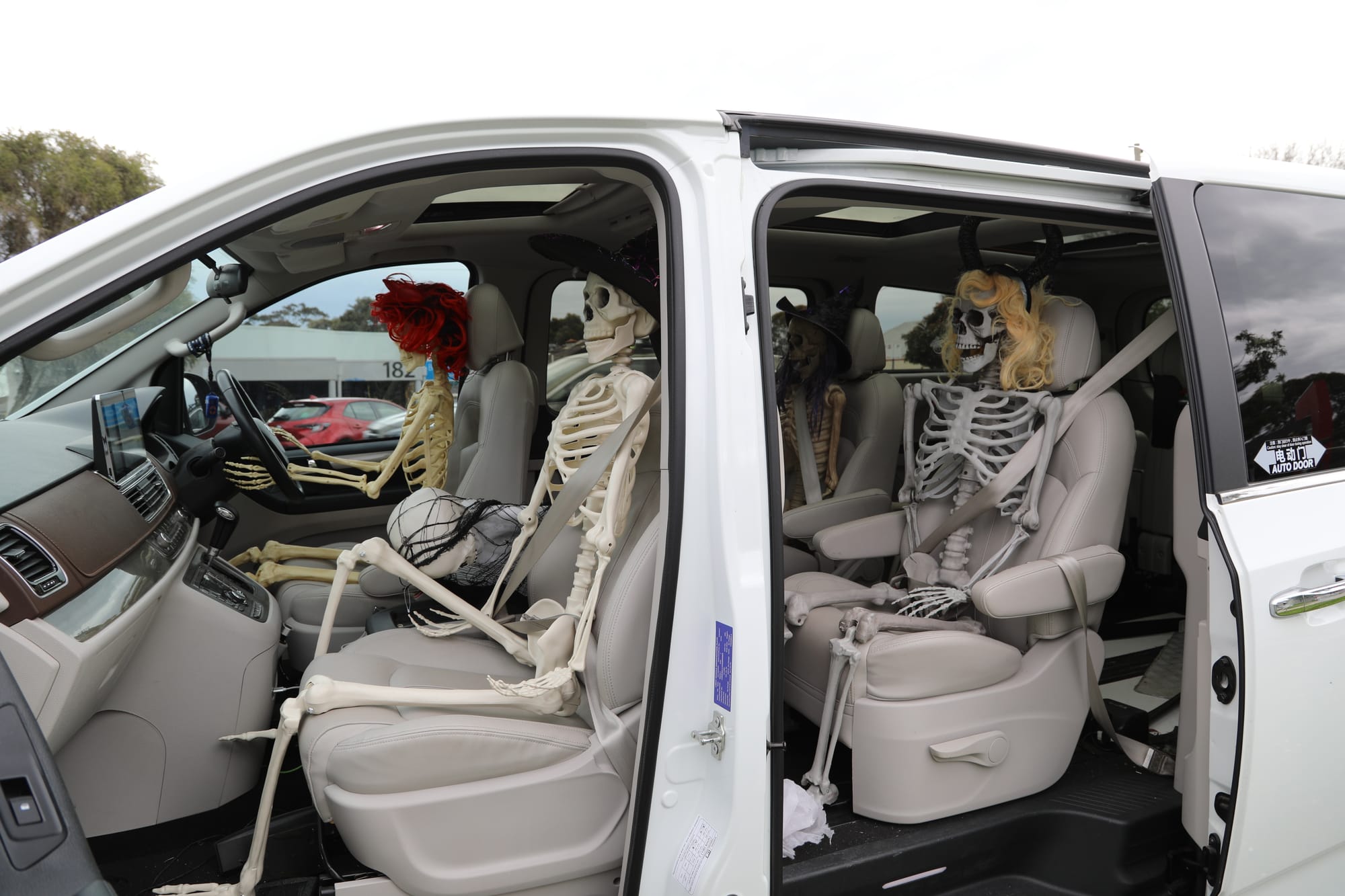 Gas prices scared the flesh off these skeletons who were ready for a spin this evening... 