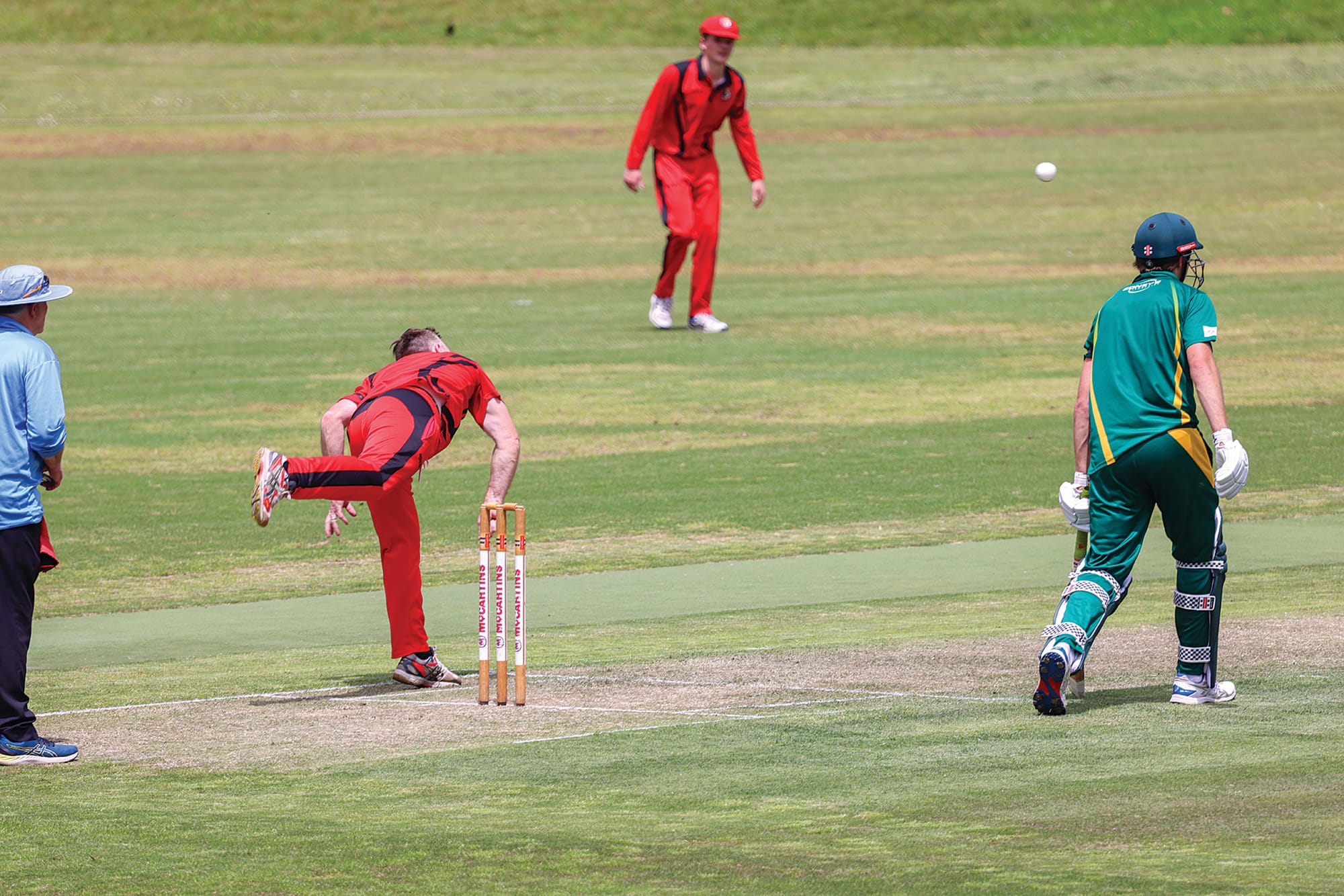 Nereena’s Timothy Wightman ended with 1/8 aided by Jarrod Hoy 4/36 and Mitchell Clark 1/28 kept up the pressure all day on Leongatha Town A1. B64_4625