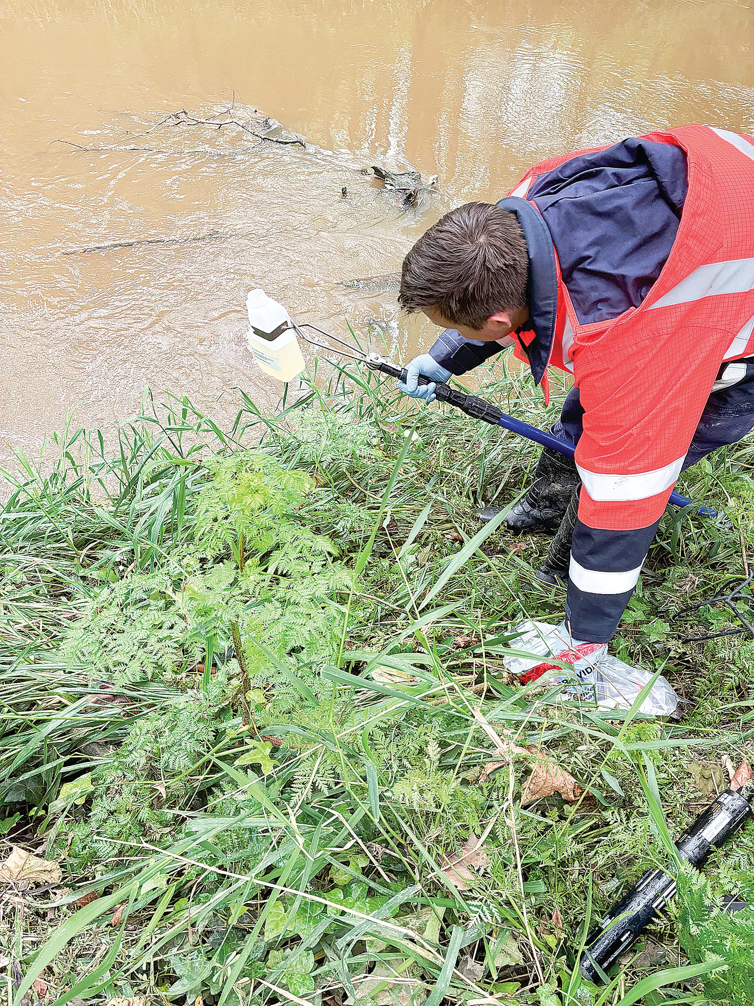 EPA officers on site testing the water on Thursday.