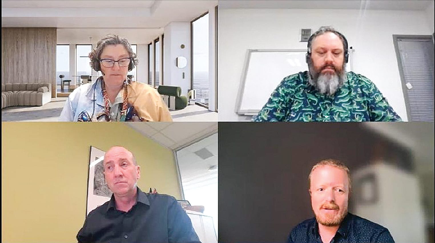 Members of the panel for the Inverloch Dune Reconstruction Works Online Information Seminar last Thursday evening included Darrin McKenzie, Gippsland regional director Department of Energy, Environment and Climate Action (DEECA), Elise Lawry, coastal engineer at Water Technology Pty Ltd (not pictured), Simon Woodland, manager sustainable environment at Bass Coast Shire Council and Jeremy Neilson, regional manager for Land and Built Environment (DEECA).