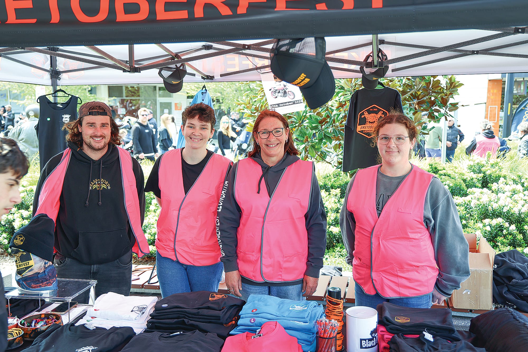 Toby Reid, Jae Pritchett, Cherie Pritchett and Talya Lester were keeping busy selling Biketoberfest merchandise, and assisting attendees with any questions they had about the event. W09_4125