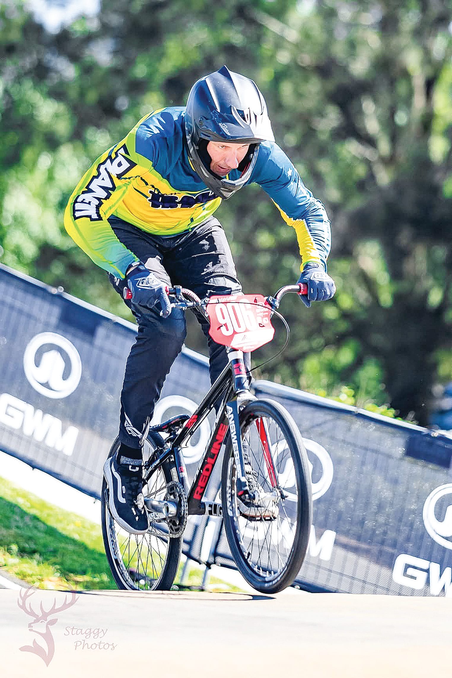 Peter Moule recently competed in the 55-59-year-old category, securing an impressive seventh-place at the 2025 BMX Racing National Championship in New South Wales. Photo: Staggy photos.