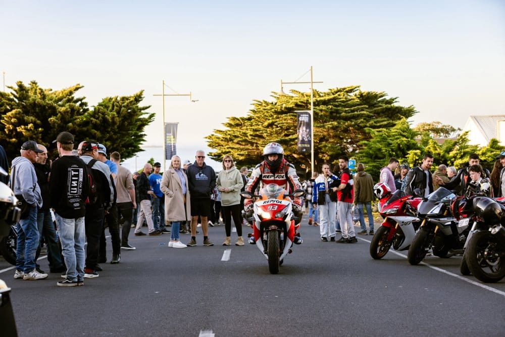 Crowds pack the MotoGP entertainment precinct at Cowes during the event's nearly 30-year run on Phillip Island.