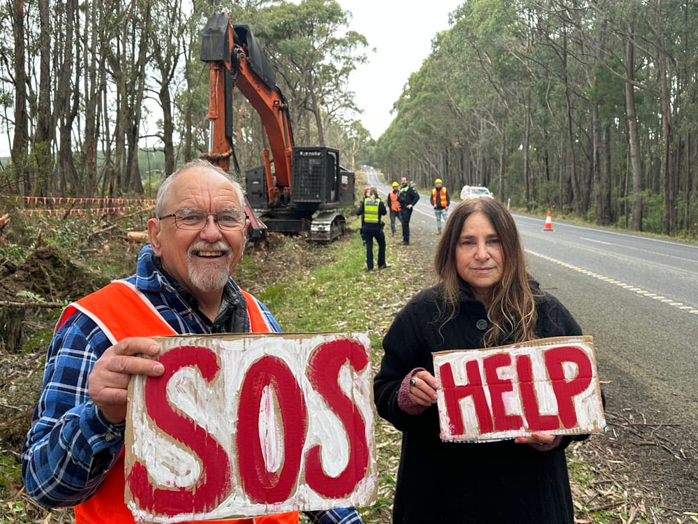 Outraged protestors force work to stop on Strzelecki Highway post image