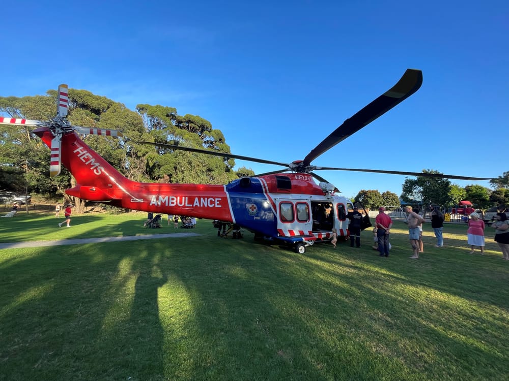 Cape Paterson residents take interest in medi-evac landing post image