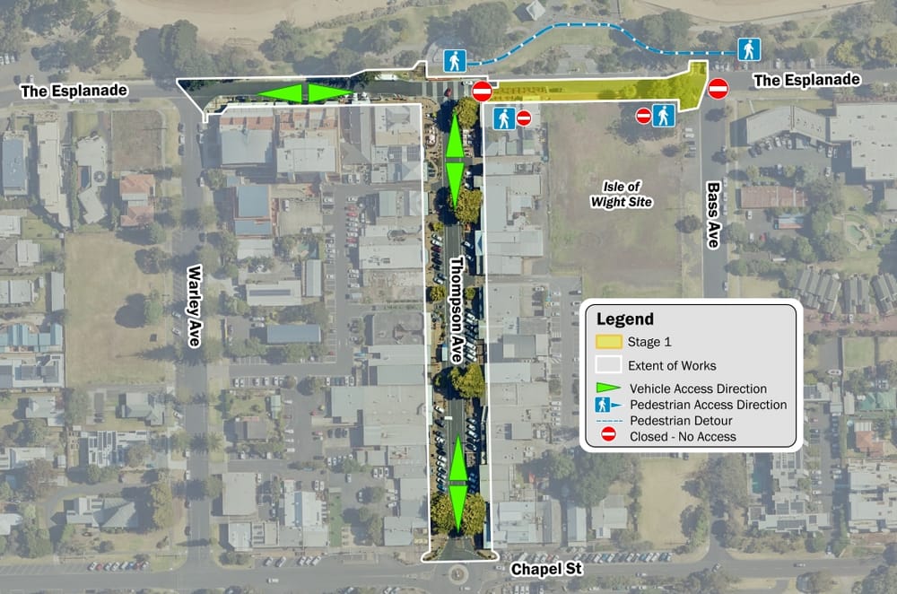 Road closures in Cowes as work gets underway on the Cowes Foreshore Precinct post image