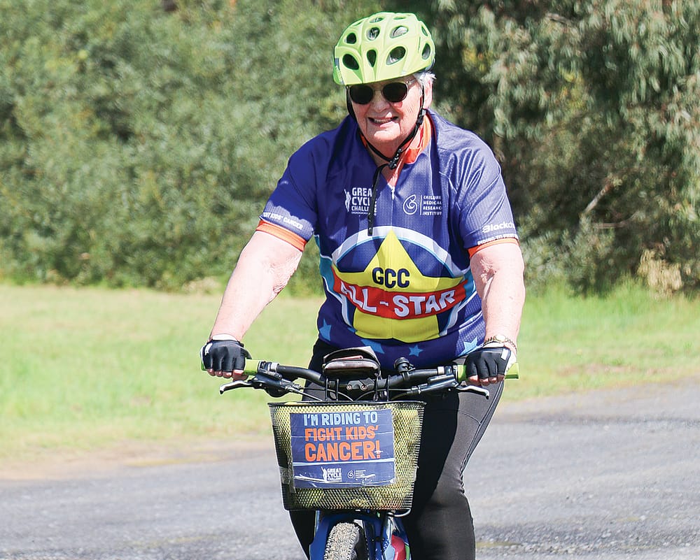Cycling for a cause has Val lapping Wonthaggi post image