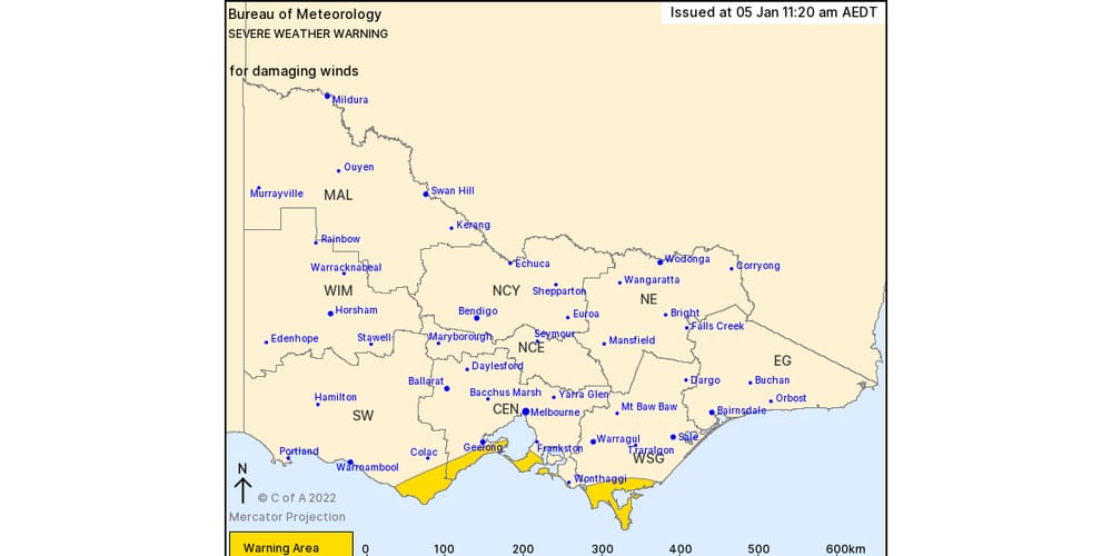 Peak gusts of 90km/h expected this afternoon post image