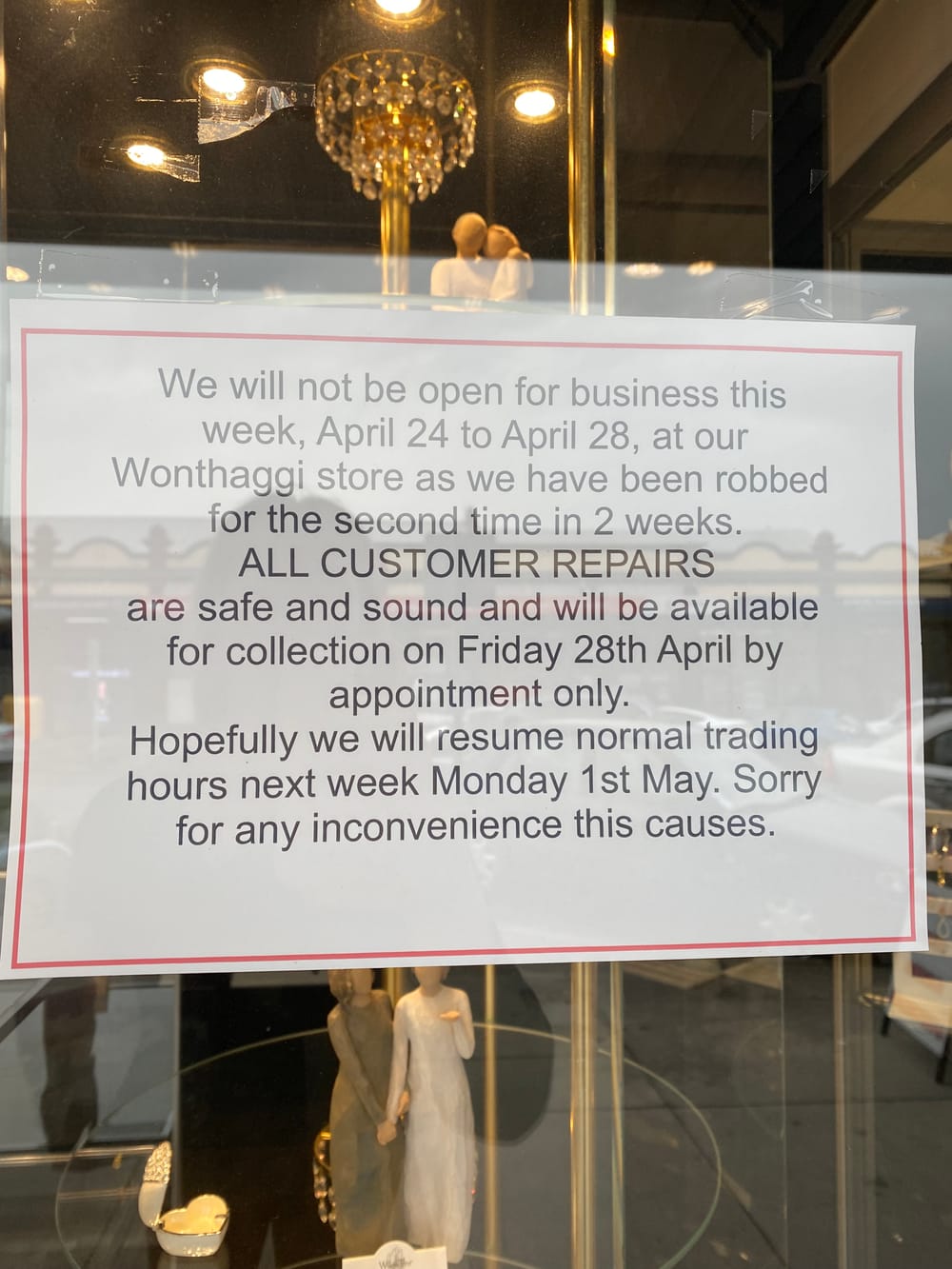 Parry’s devastated by break in post image