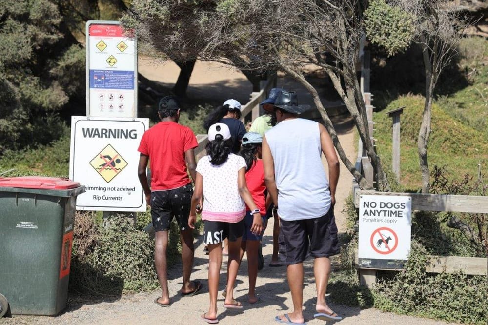 Finally, a bigger better beach warning sign at Forrest Caves post image